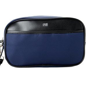 Cavalli Class Men's Navy Blue Canvas Beauty Case Bag